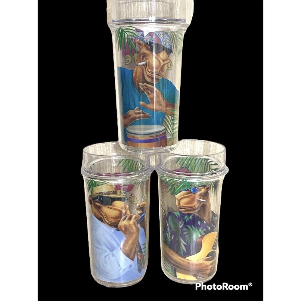 Set of 3 Joe Camel Thermo Serve Insulated Cups Camel‎ Club 1992 Busta Max Eddie